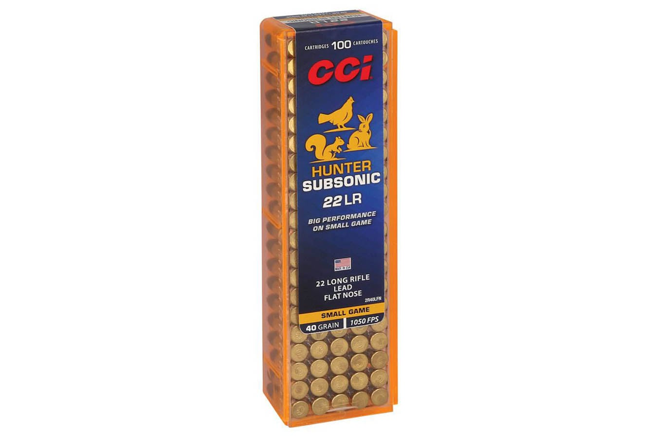CCI AMMUNITION 22LR 40gr Lead Flat Nose Hunter Subsonic 100/Box